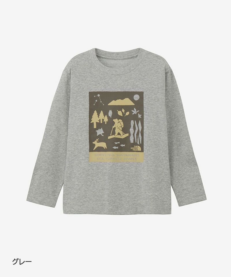 美品　コタンの森 THE NORTH FACE】 L／S Shiretoko TokoTee(100cm-120cm) ｜ トップス
