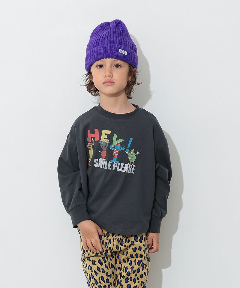 SMILE ON YOUR CAN DID 染み込みプリント SMILE PLEASEプリントTシャツ ｜ トップス ｜ 子供服のセレクト