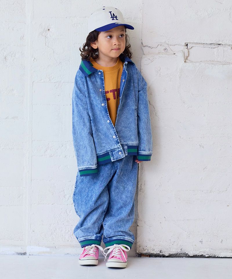 ラインリブデニムパンツ ｜ ボトムス ｜ 子供服のセレクトショップ