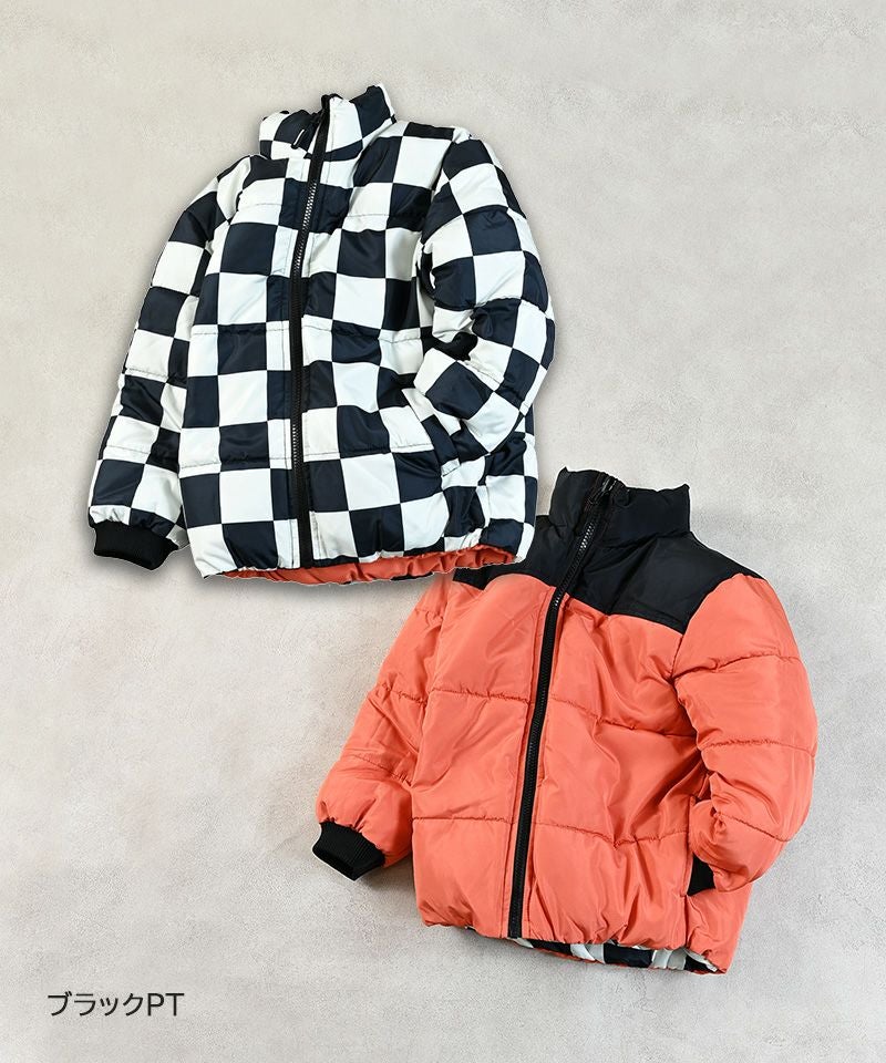 マシンウォッシャブル】リバーシブル総柄スタンドカラーブルゾン