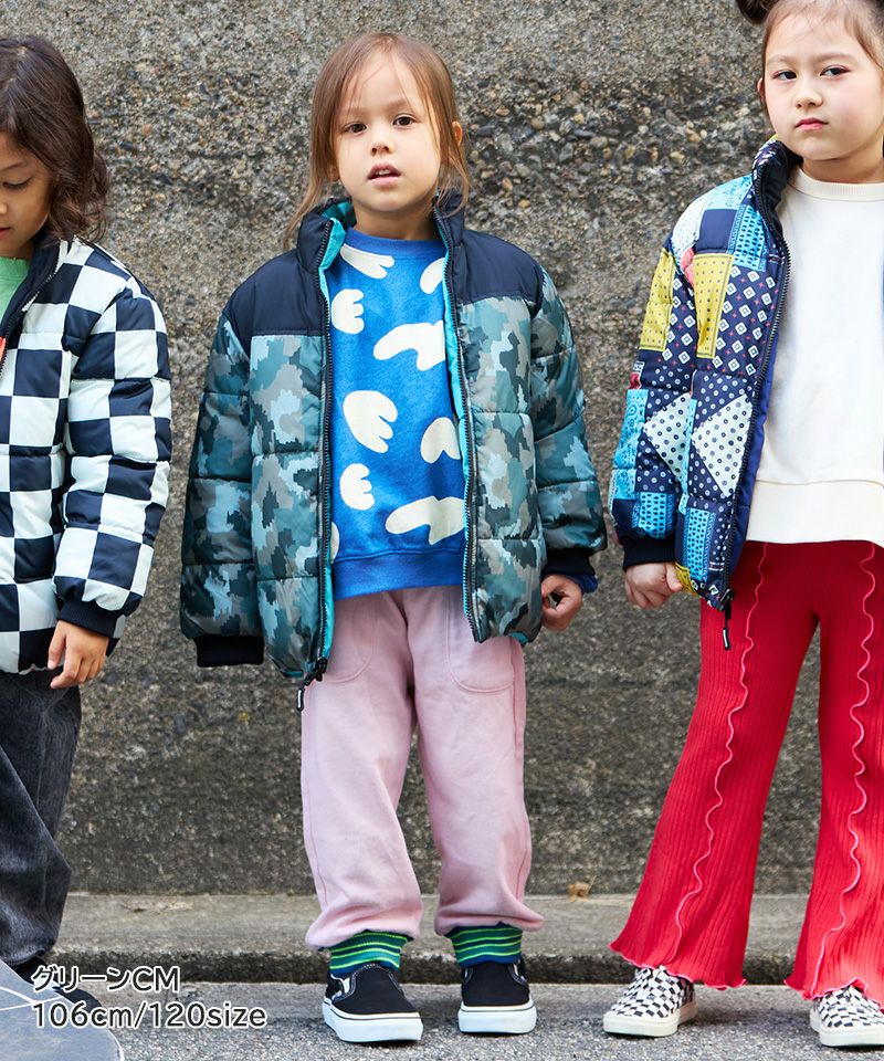 TIME SALE】【マシンウォッシャブル】リバーシブル総柄スタンドカラー