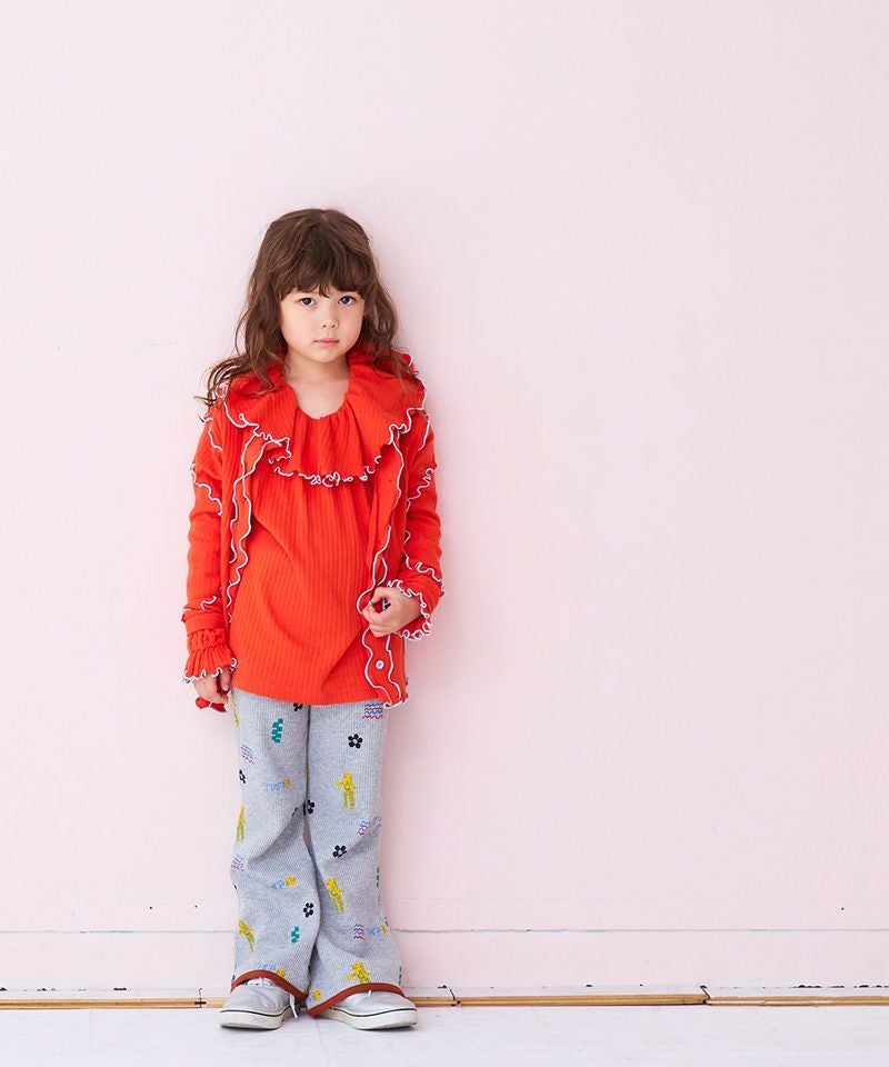 総柄ワッフルパイピングフレア－パンツ ｜ ボトムス ｜ 子供服の
