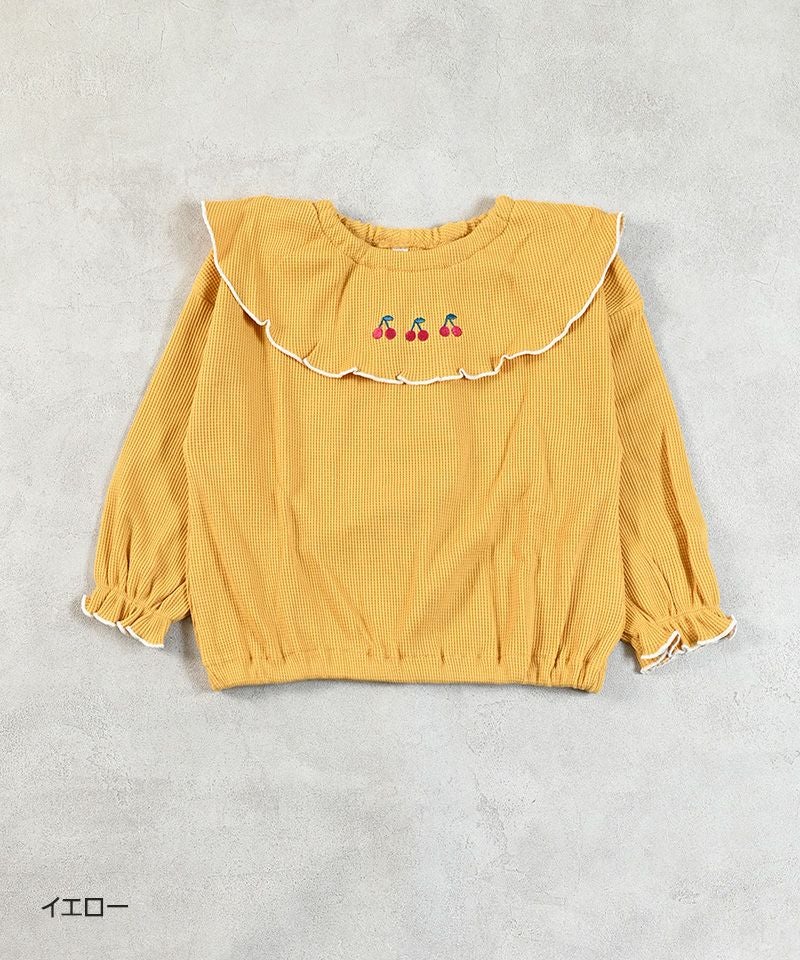 両面ワッフル襟刺繍メローカットソー／一部店舗限定 ｜ トップス