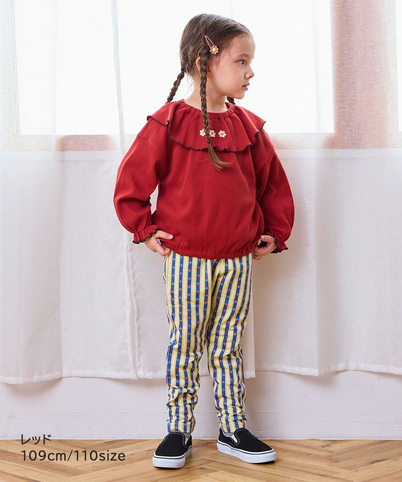 両面ワッフル襟刺繍メローカットソー／一部店舗限定 ｜ トップス