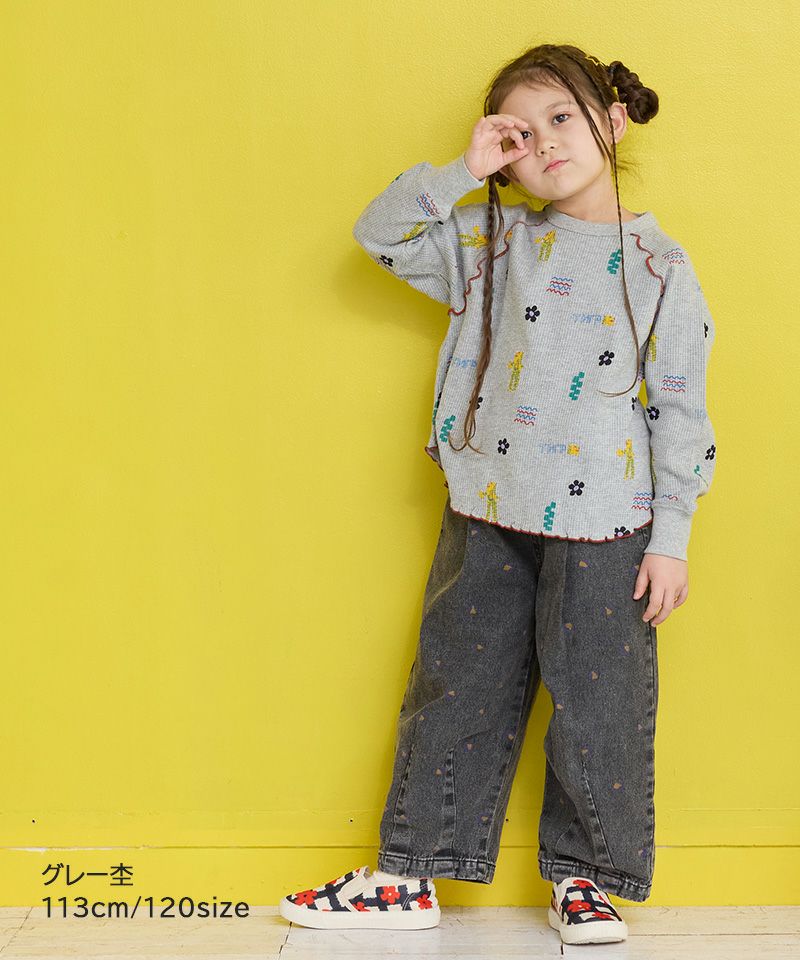 総柄ワッフルメローカットソー ｜ トップス ｜ 子供服のセレクト