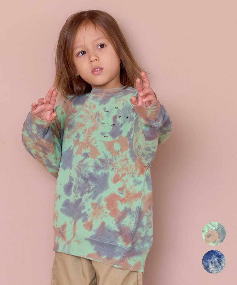 stein シュタイン タイダイ　ダメージスウェット タイダイダメージスウェット ｜ トップス ｜ 子供服のセレクトショップ