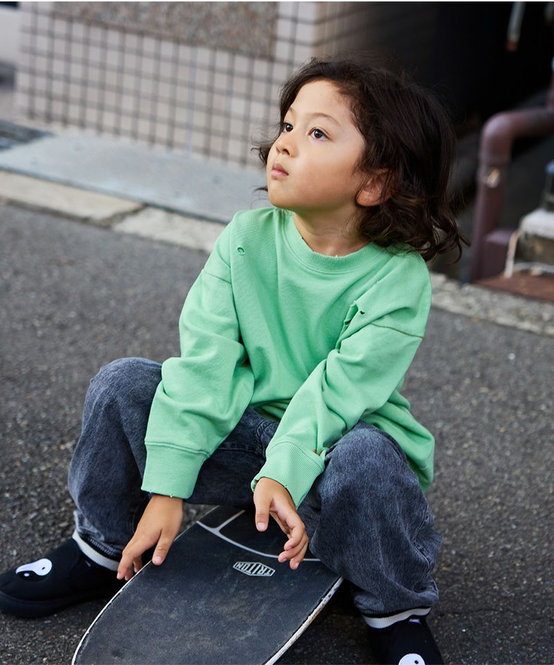 無地ダメージスウェット ｜ トップス ｜ 子供服のセレクトショップ