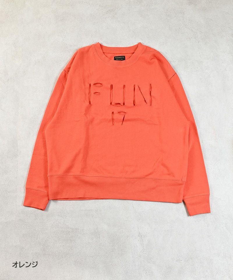 【kolor 22AW】ロゴ ダメージ スウェット レッド サイズ1 ロゴダメージスウェット／大人サイズ ｜ トップス ｜ 子供服のセレクト