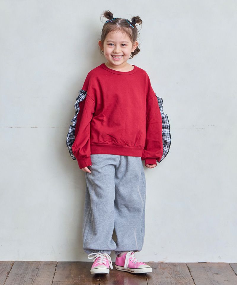裏毛袖ビエラチェックトレーナー／一部店舗限定 ｜ トップス ｜ 子供服