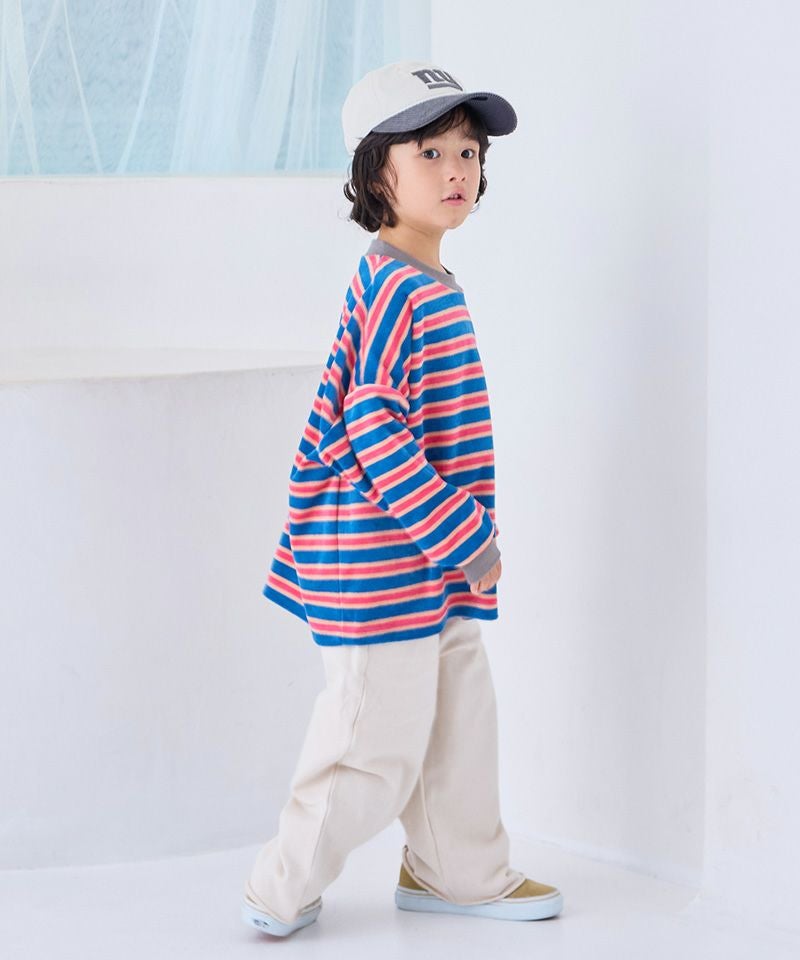 先染めボーダーベロアカットソー ｜ トップス ｜ 子供服のセレクト