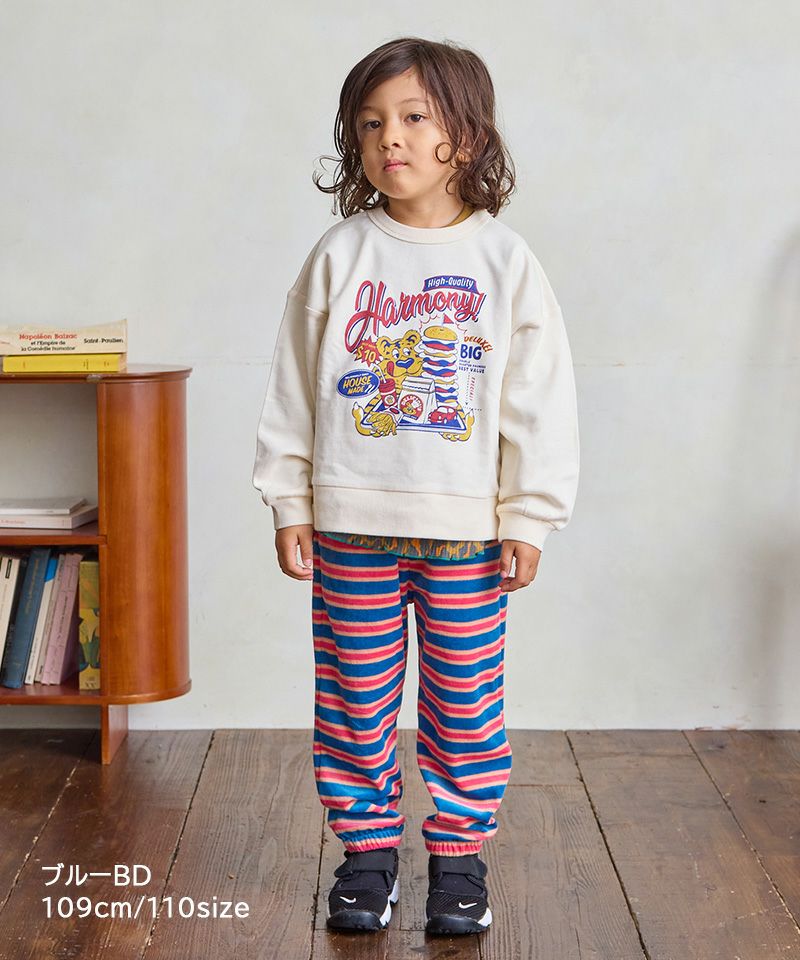 先染めボーダーベロアパンツ ｜ ボトムス ｜ 子供服のセレクトショップ