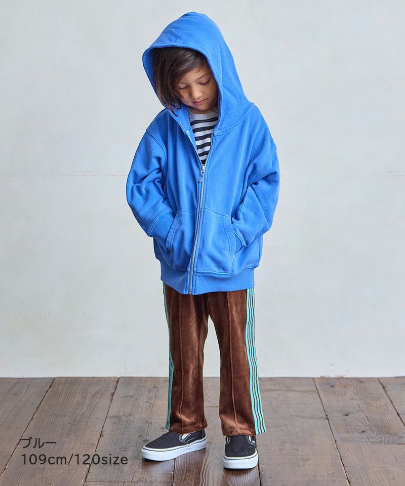 flashbacks パーカー　s ブルー kid fresino着用 ピグメントパーカー ｜ トップス ｜ 子供服のセレクトショップ