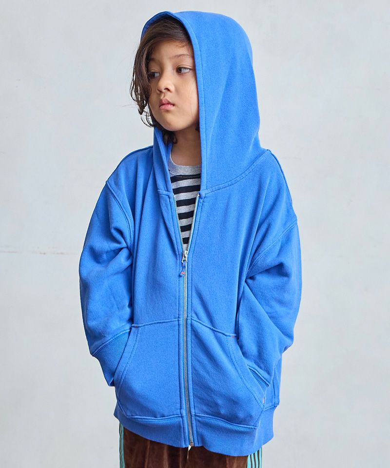 ME☆...BA様の予約MAX MARA フード付きパーカー 青 ピグメントパーカー ｜ トップス ｜ 子供服のセレクトショップ