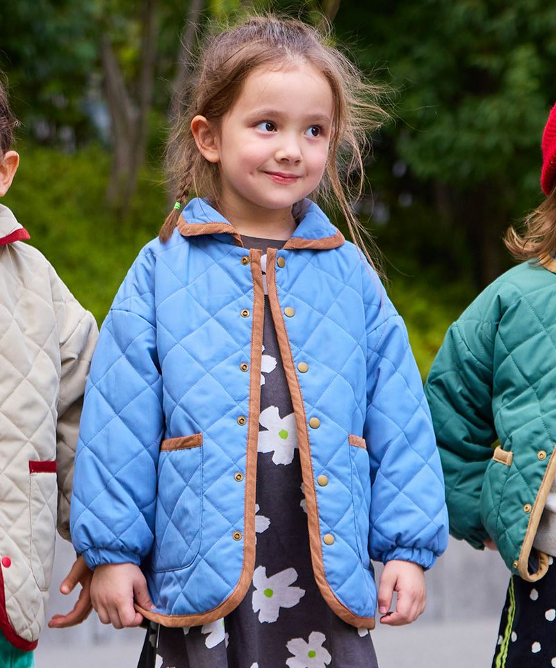 マシンウォッシャブル】ショールカラーダイヤキルトジャケット