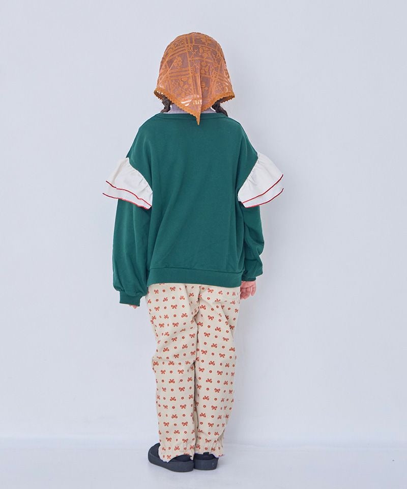 のびっとぬくっとリボン総柄ロングパンツ ｜ ボトムス ｜ 子供服の