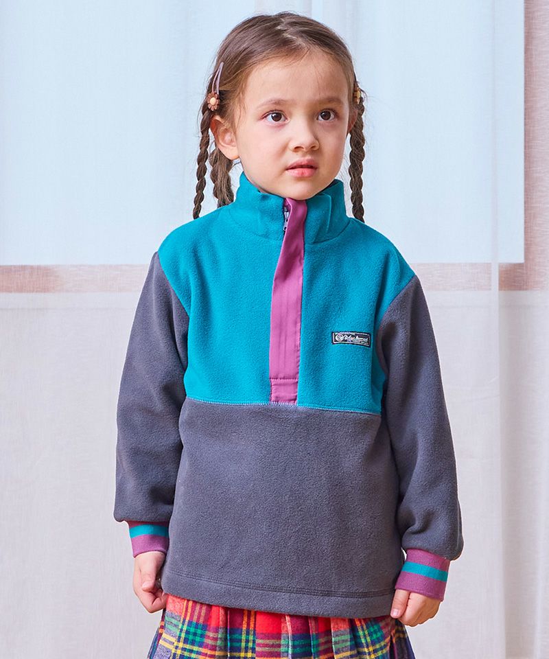 フリースツートンハーフジップトレーナー ｜ トップス ｜ 子供服の