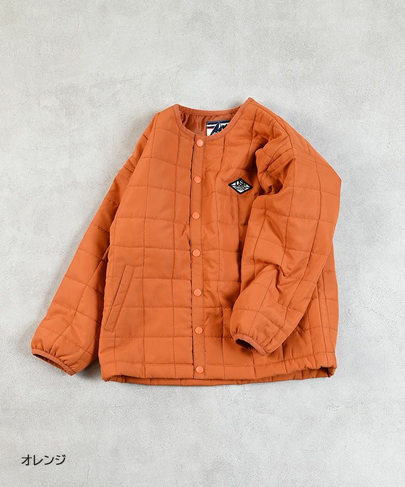 マシンウォッシャブル】スクエアキルトノーカラージャケット