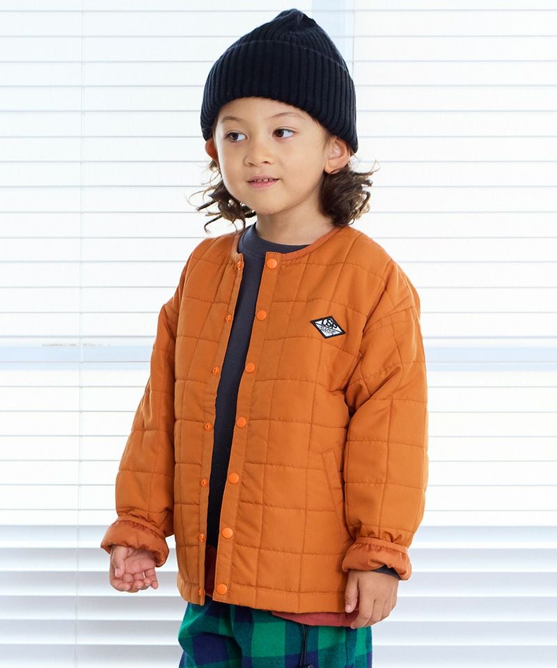 TIME SALE】【マシンウォッシャブル】スクエアキルトノーカラー