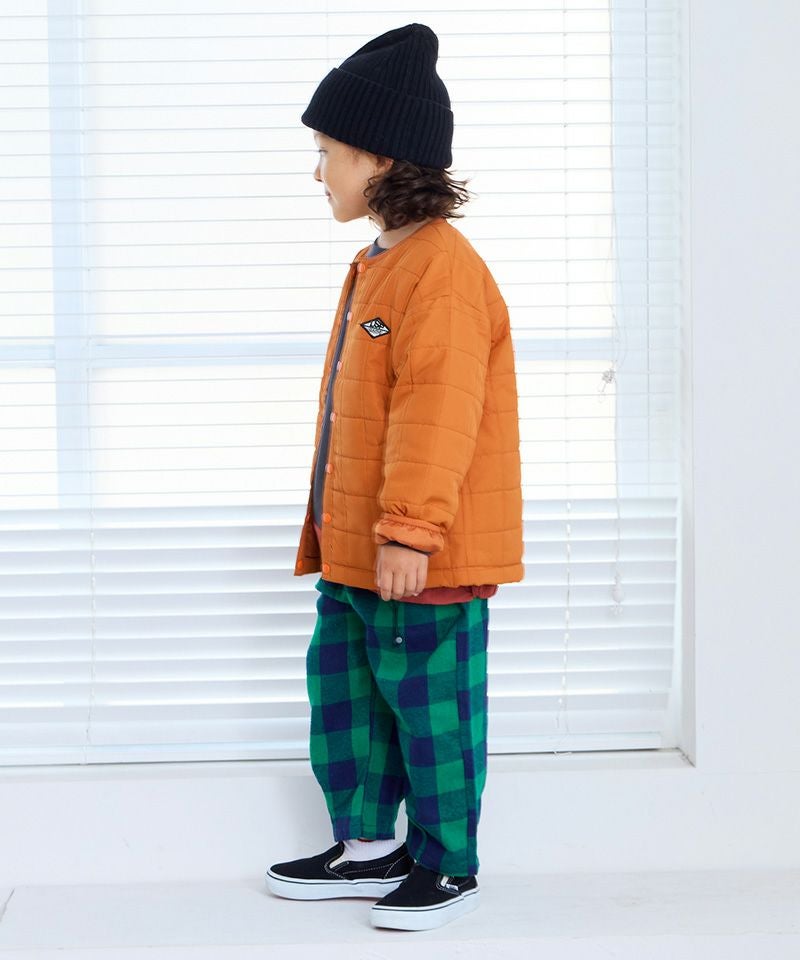 マシンウォッシャブル】スクエアキルトノーカラージャケット