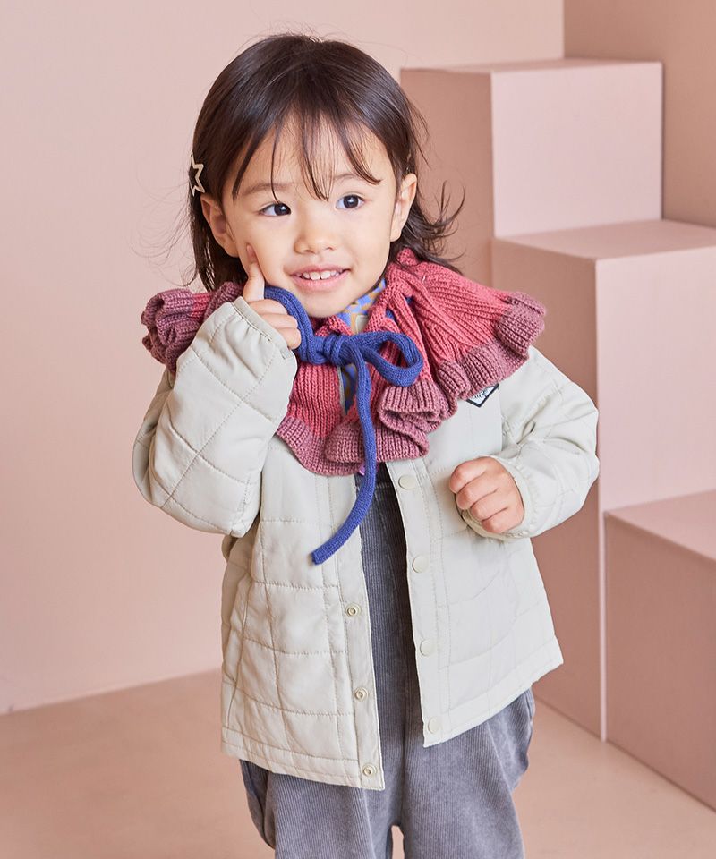 マシンウォッシャブル】スクエアキルトノーカラージャケット