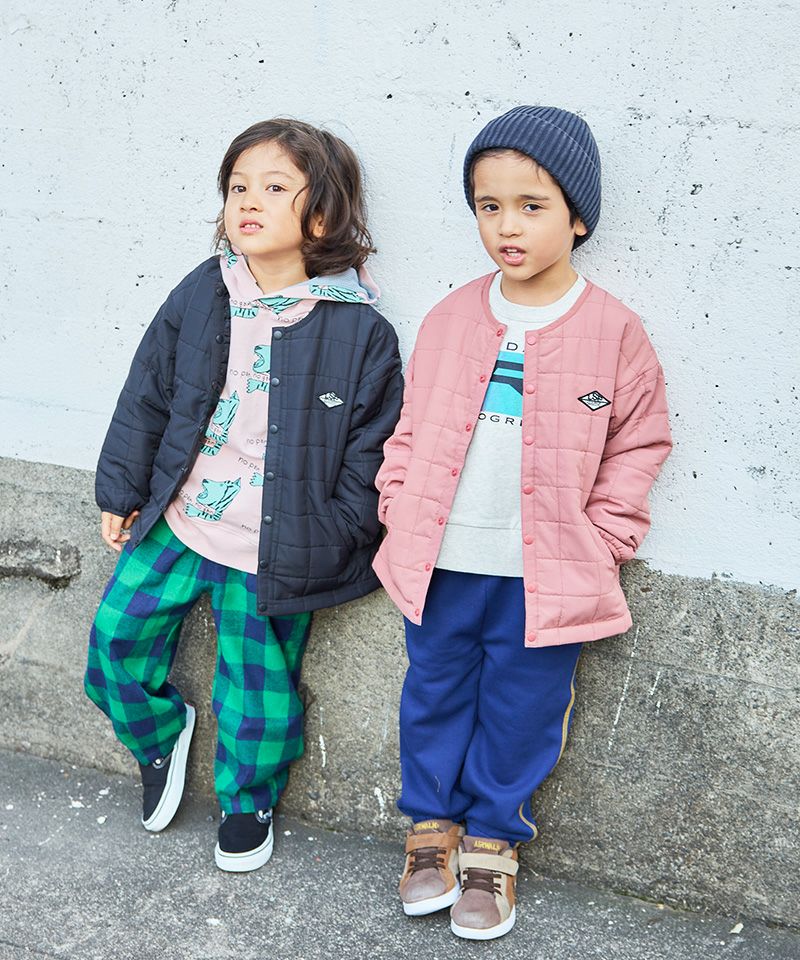 TIME SALE】【マシンウォッシャブル】スクエアキルトノーカラー