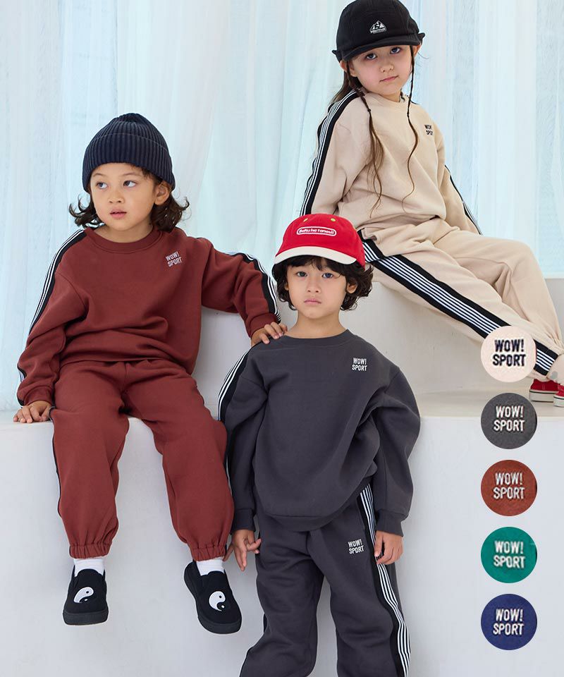 セットアップ】裏起毛ワンポイントサイドラインBIGスウェット／一部