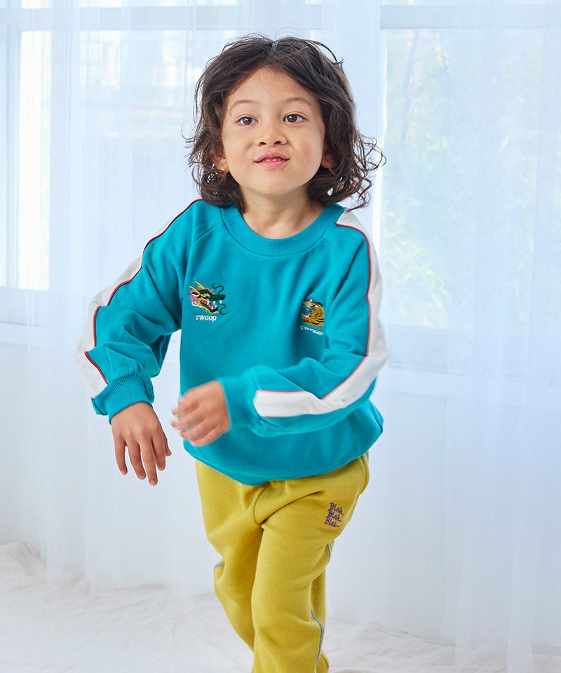 裏毛スカジャン風刺繍総ライントレーナー／一部店舗限定 ｜ トップス