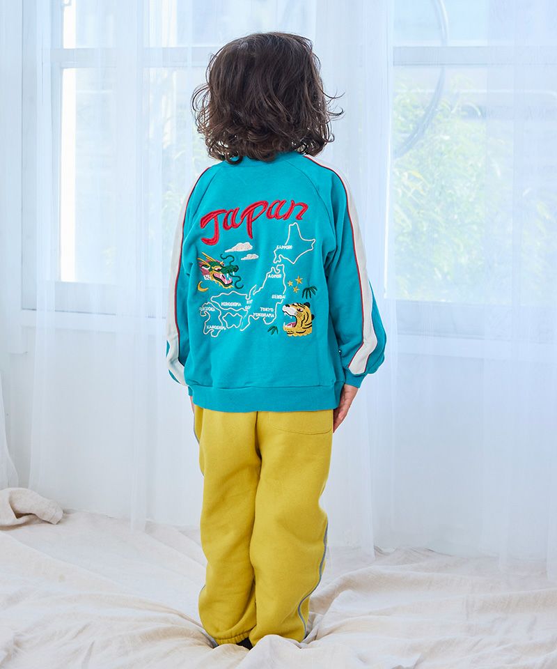 裏毛スカジャン風刺繍総ライントレーナー／一部店舗限定 ｜ トップス