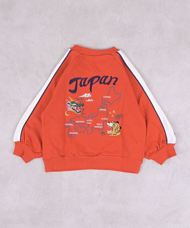 裏毛スカジャン風刺繍総ライントレーナー／一部店舗限定 ｜ トップス