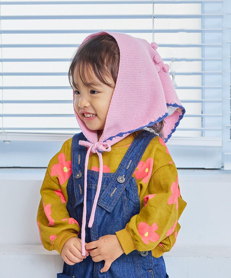 mizukiさん専用 子供服まとめ マシンウォッシャブル】ポンポンフラワーニットバブーシュカ