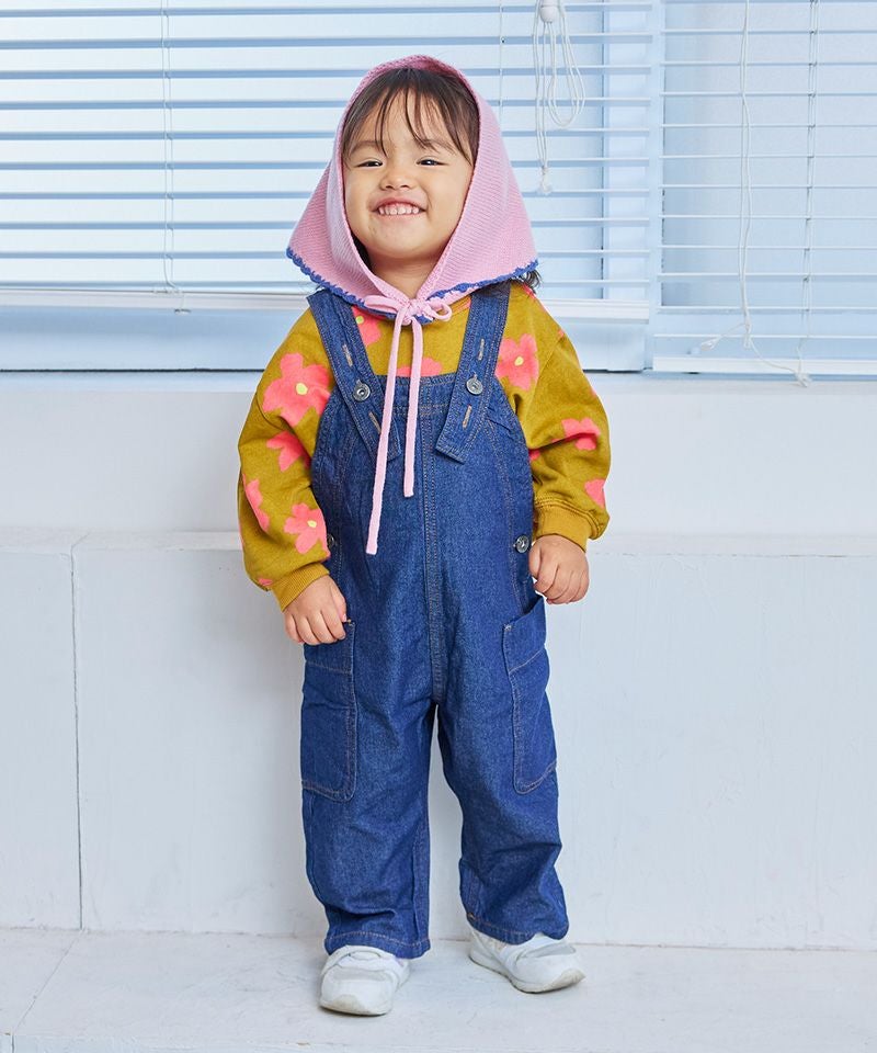 マシンウォッシャブル】ポンポンフラワーニットバブーシュカ