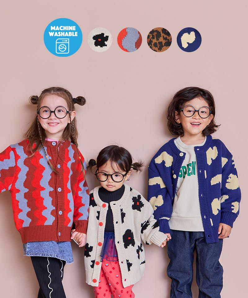 マシンウォッシャブル】Wジャガードニットカーディガン ｜ アウター