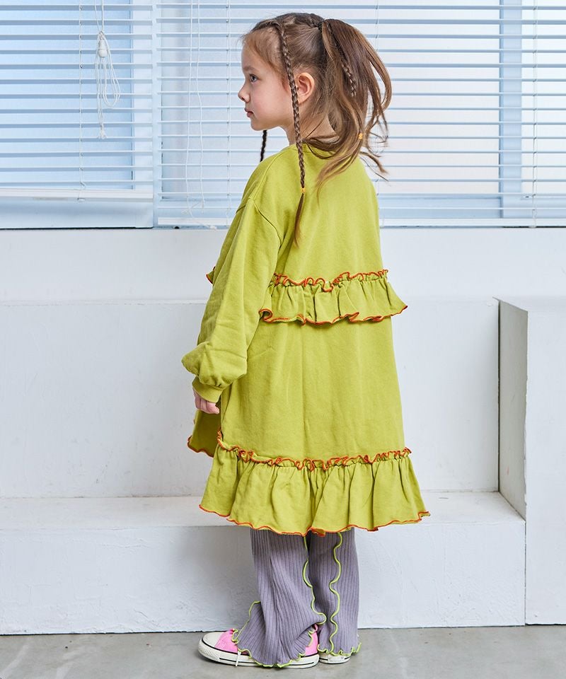裏毛モチーフプリントフリルワンピース ｜ ワンピース ｜ 子供服の