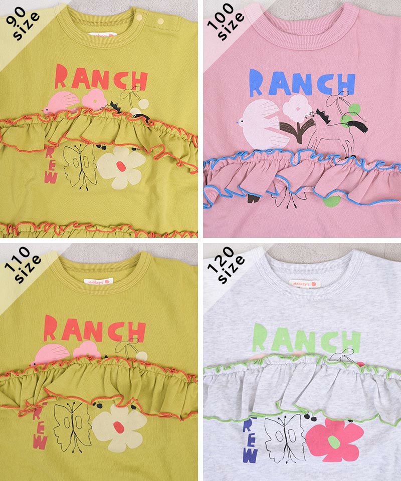 裏毛モチーフプリントフリルワンピース ｜ ワンピース ｜ 子供服の