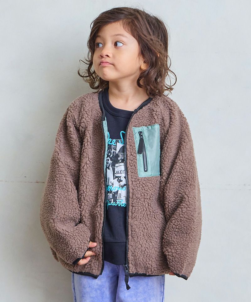 ノーカラーボアジャケット ｜ アウター・ジャケット ｜ 子供服の