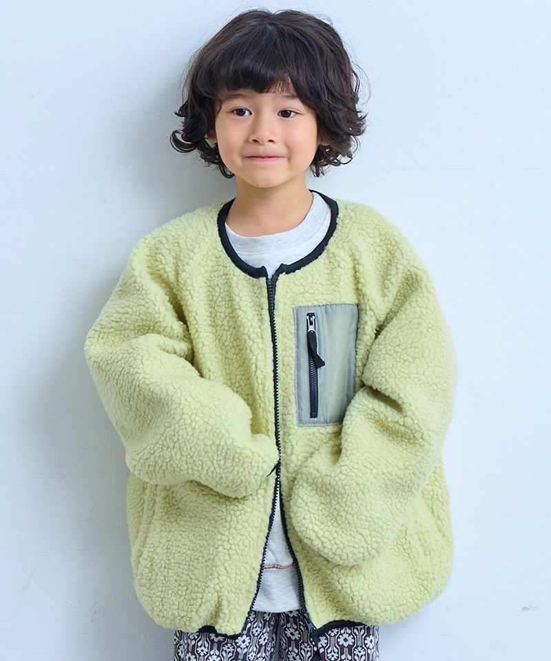 ノーカラーボアジャケット ｜ アウター・ジャケット ｜ 子供服の