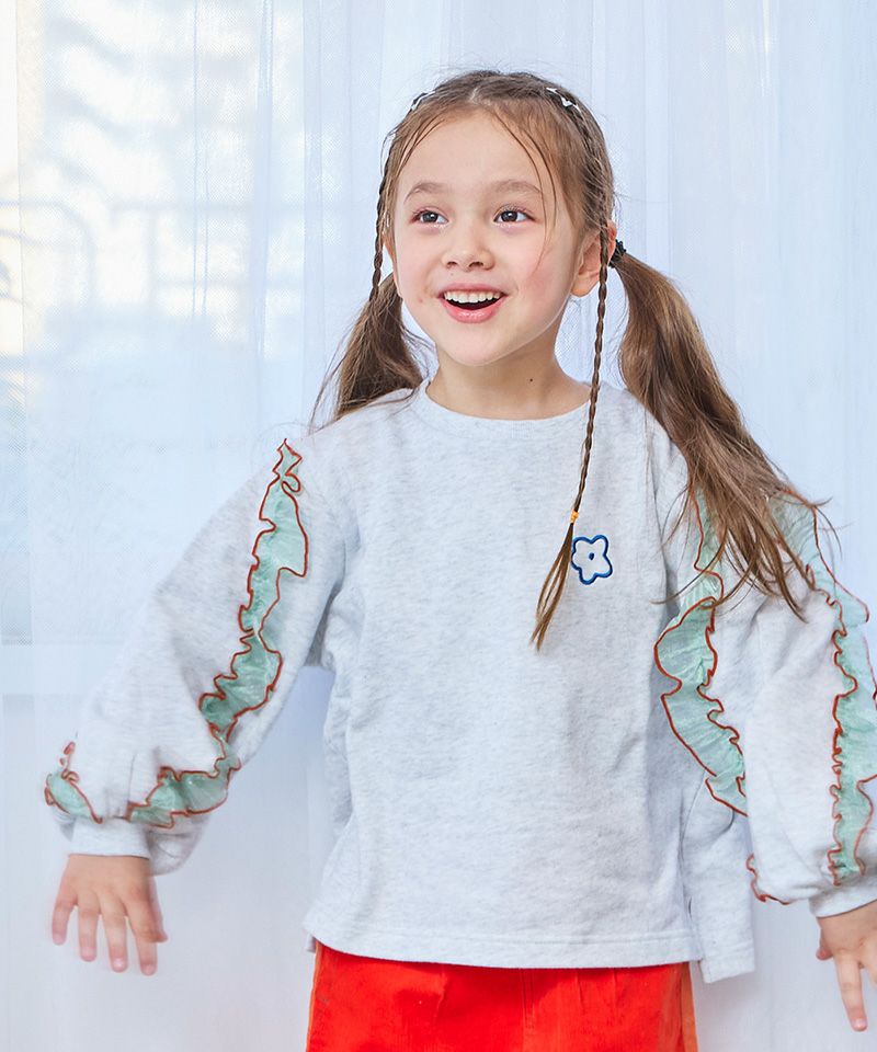 裏毛ショルダーフリルトレーナー ｜ トップス ｜ 子供服のセレクト