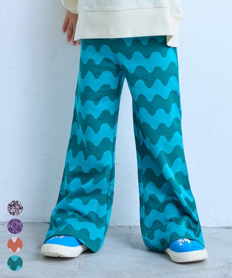 総柄ジャガードフレアパンツ ｜ ボトムス ｜ 子供服のセレクトショップ