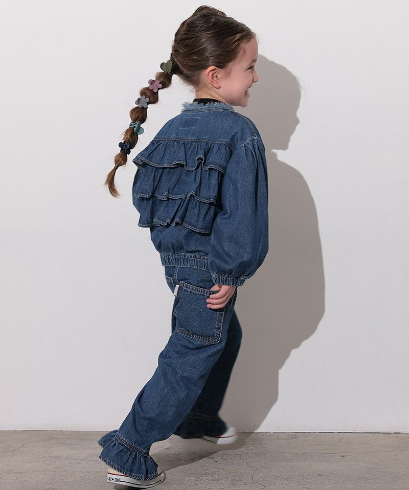 ノ－カラーフリルデニムJKT ｜ アウター・ジャケット ｜ 子供服の