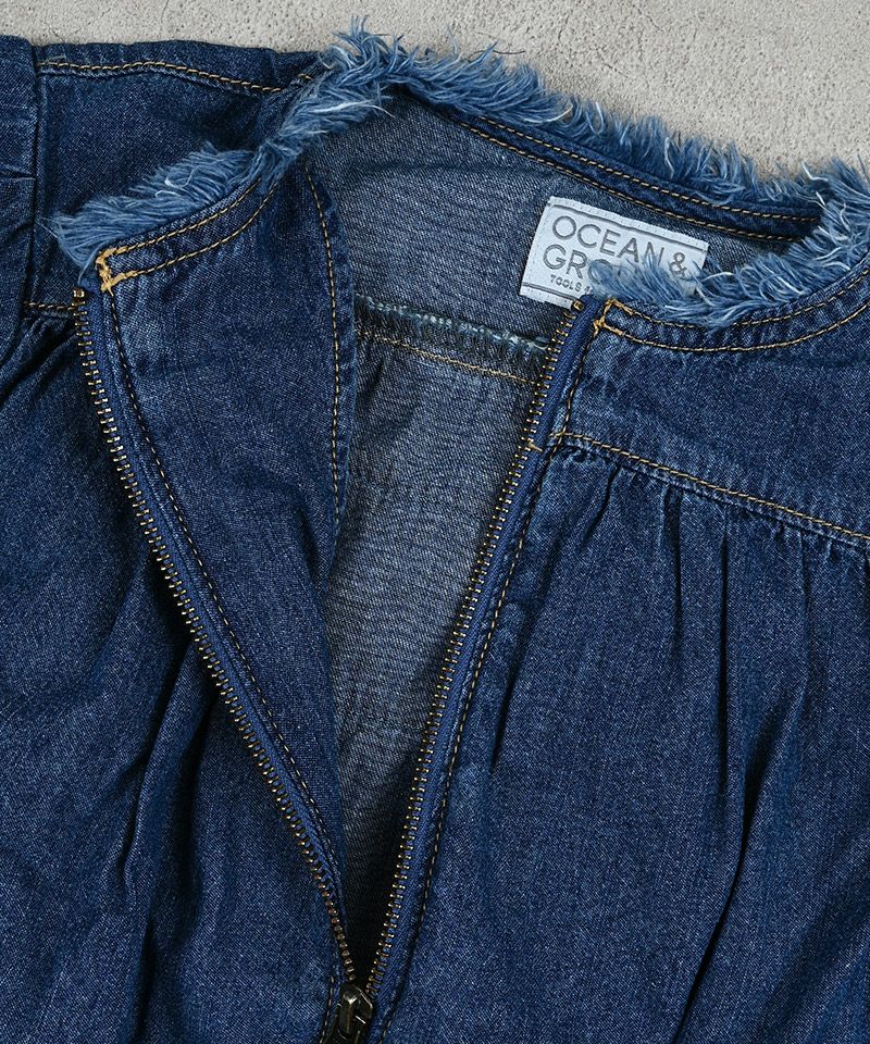 ノ－カラーフリルデニムJKT ｜ アウター・ジャケット ｜ 子供服の