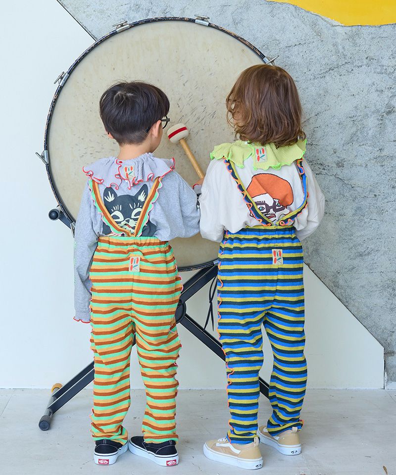 パイルボーダーメロー2wayサロペット ｜ ボトムス ｜ 子供服のセレクト