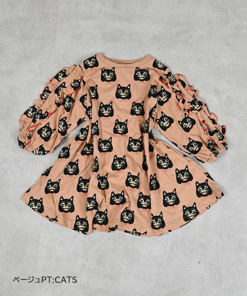 総柄フリルスリーブワンピース ｜ ワンピース ｜ 子供服のセレクト
