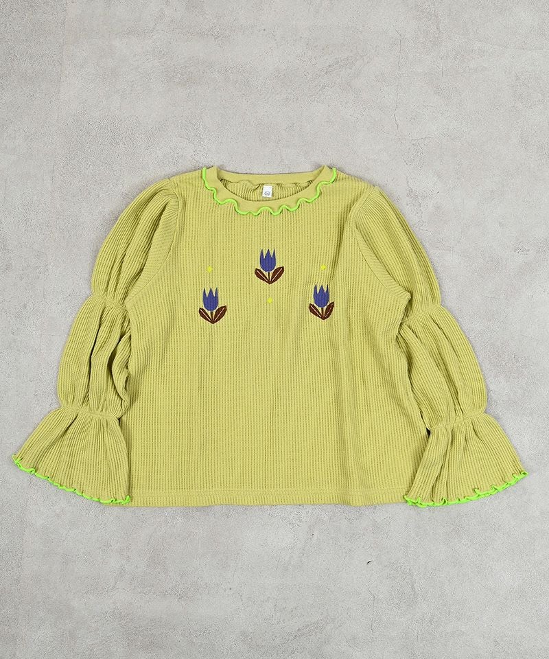 スモッキングスリーブワッフルカットソー ｜ トップス ｜ 子供服の
