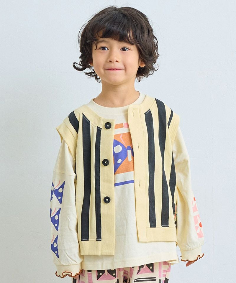 ミニ裏毛ストライプベスト ｜ トップス ｜ 子供服のセレクトショップ