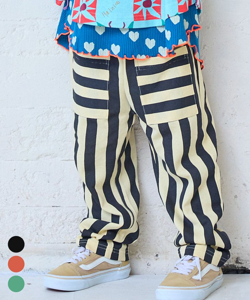ミニ裏毛ストライプロングパンツ ｜ ボトムス ｜ 子供服のセレクト