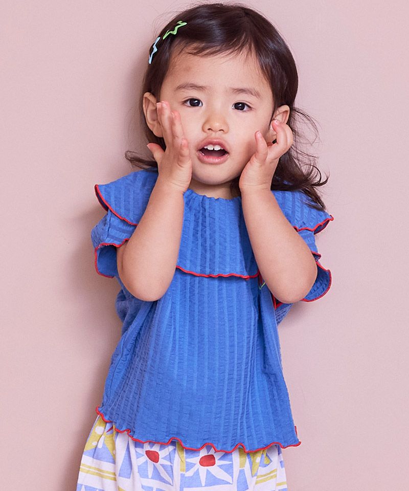 ニットサッカーフリルカラーカットソー ｜ トップス ｜ 子供服の