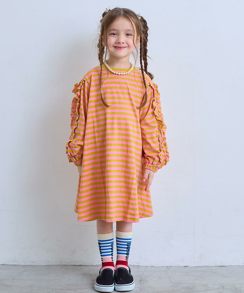 フリルスリーブボーダーワンピース ｜ ワンピース ｜ 子供服のセレクト