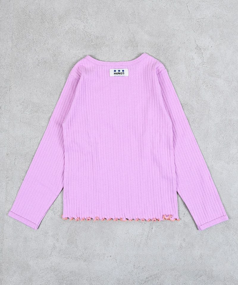 サテンフリルリブカットソー ｜ トップス ｜ 子供服のセレクトショップ
