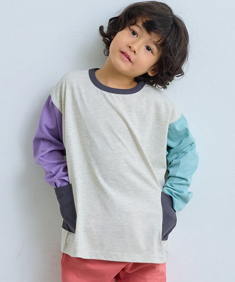 COTTON from U.S.A】サイドポケットロンT ｜ トップス ｜ 子供服の
