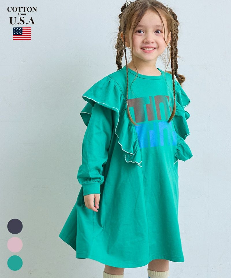 ワンピース soorploom tippi 8y 128cm COTTON from U.S.A】長袖ラッフルワンピース ｜ ワンピース ｜ 子供服